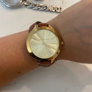 Michael Kors Leather Wrap Band Watch